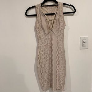 nude lace dress